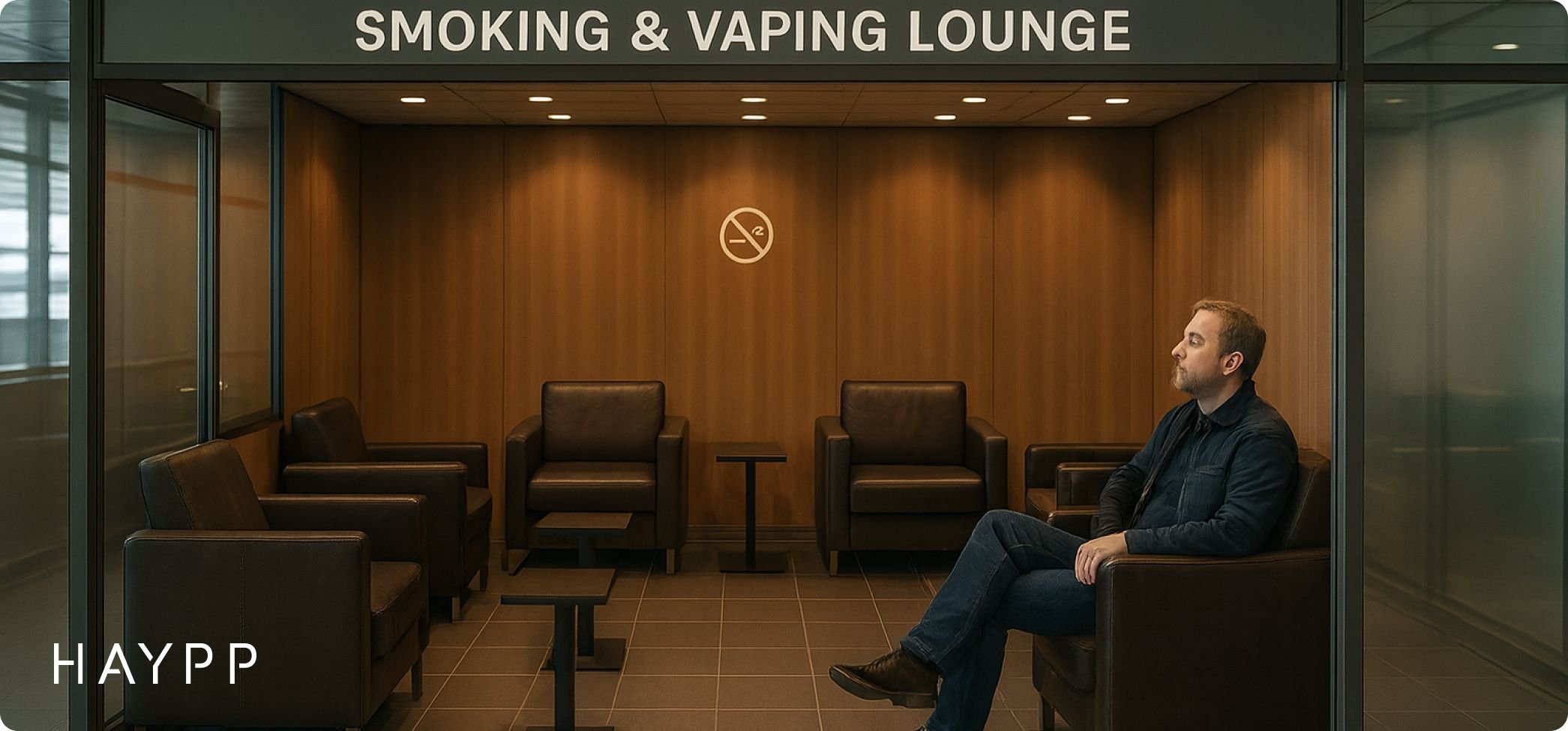 Röklounge/rökrum på flygplatser