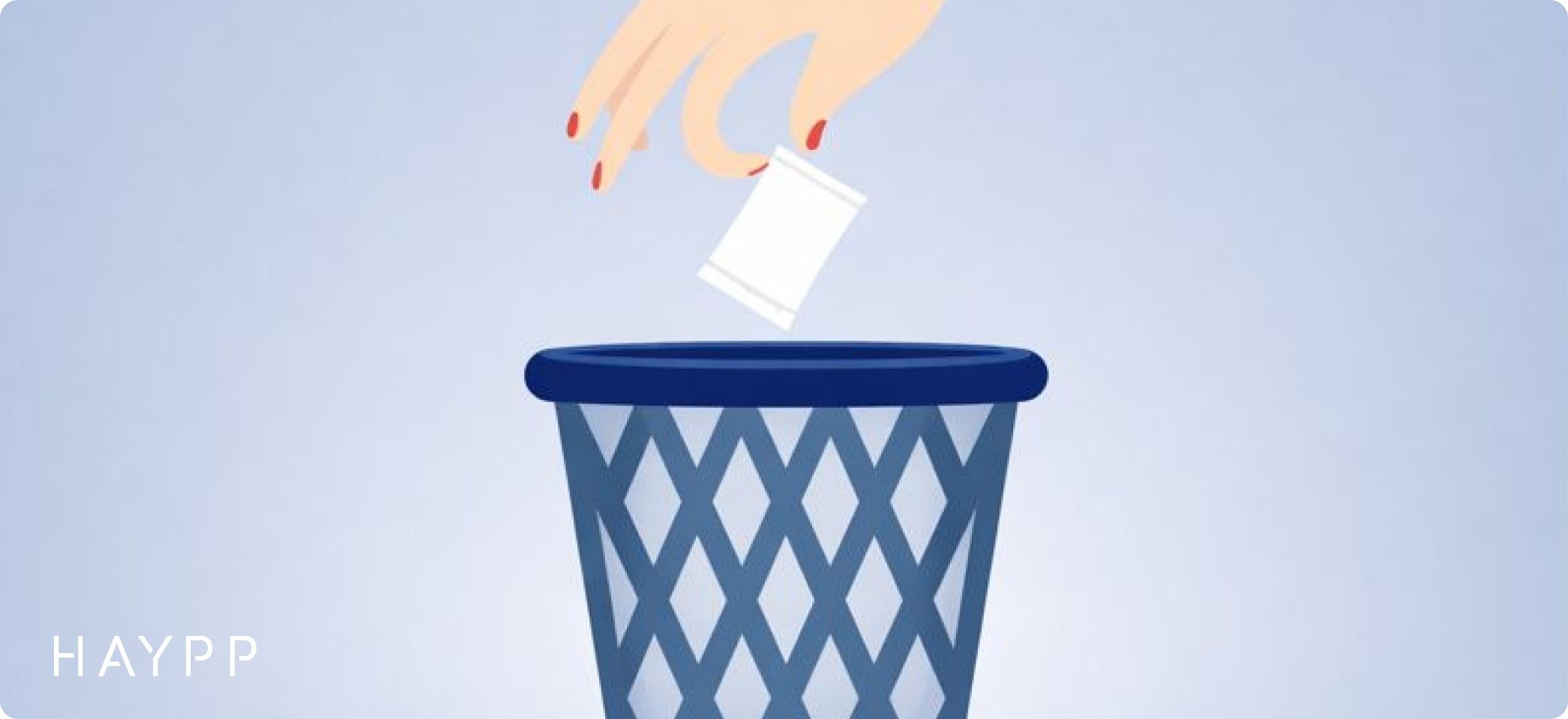 Snusprilla som sorteras i papperskorg