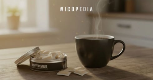Koffeinsnus och kaffekopp på ett bord - Vad är koffeinsnus?