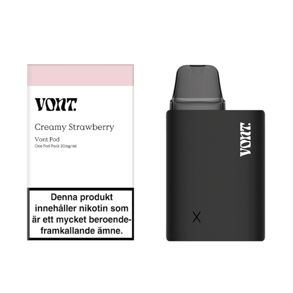 Vont Pod Device Cube Black + Vont Pod Creamy Strawberry 20mg
