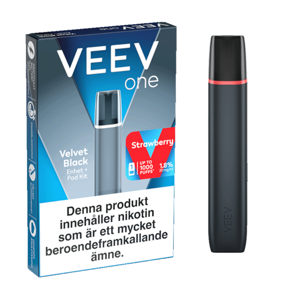 VEEV One Velvet Black Device + Pod Strawberry