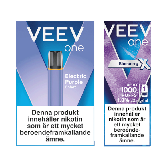 VEEV ONE Electric Purple Device + Pod Blueberry Extra Line